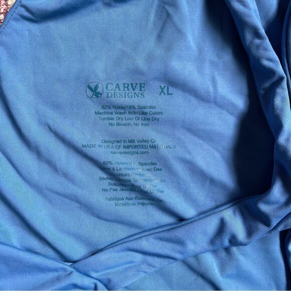 Carve Designs Blue Women's XL one piece Swimwear side stripes - Picture 10 of 12